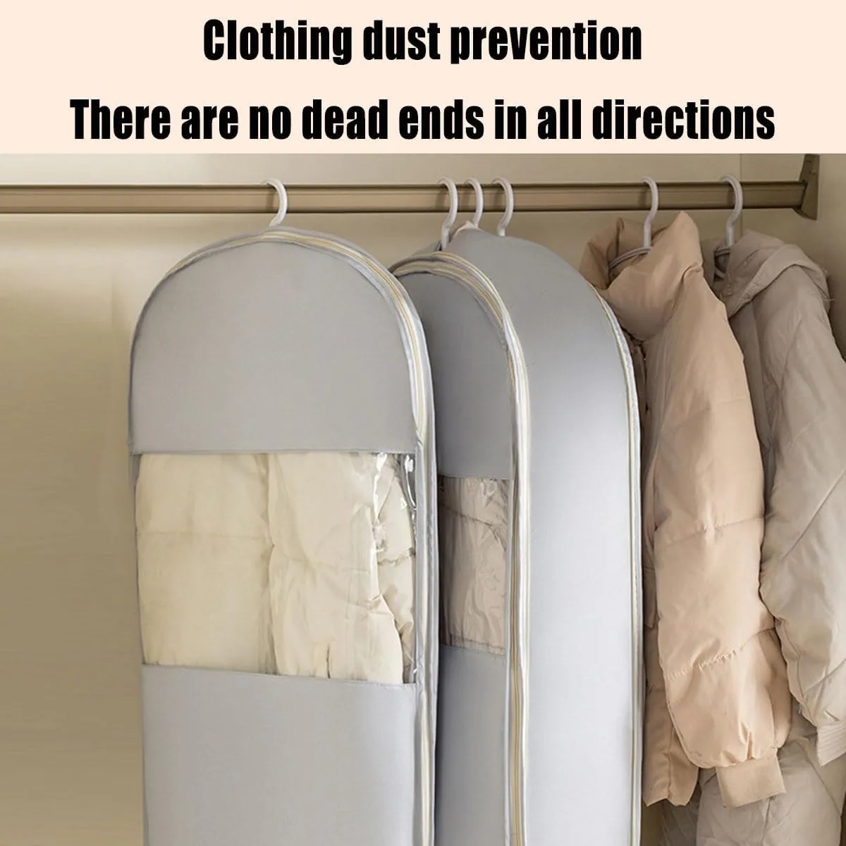 Space Saving Hanging Protector,Heavy Duty Garment Bag for Down Coat,Down Coat Compression Dust Cover for Closet Storage,coat covers garment bag (Pink,M)