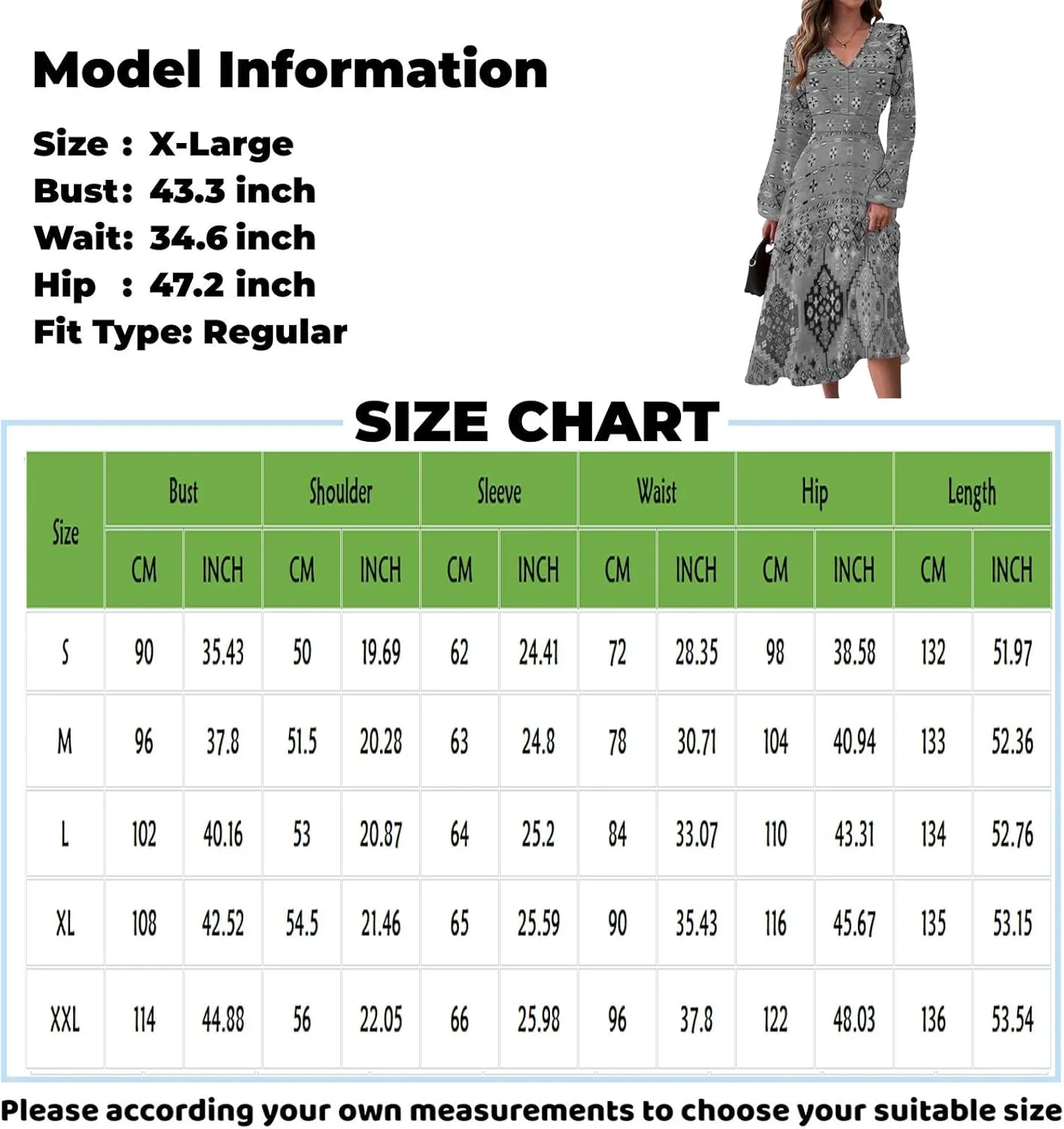 Spring Dresses for Women 2025,Women's 2025 Midi Dress Casual Long Sleeve V Neck Solid Color A Line Flowy Dresses