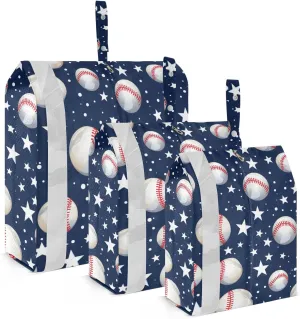 SPRIPORT Baseballs Stars 3 Set Compression Packing Cubes for Travel Lightweight Luggage Organizer Bags for Carry on Suitcase Travel Cubes for Man Woman Vacation Clothes