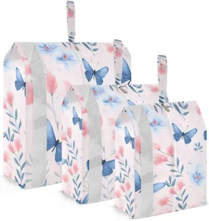 SPRIPORT Butterflies Flowers 3 Set Compression Packing Cubes for Travel Lightweight Luggage Organizer Bags for Carry on Suitcase Travel Cubes for Woman Man Vacation Clothes