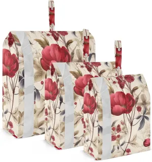 SPRIPORT Floral Flowers Wild Roses 3 Set Compression Packing Cubes for Travel Lightweight Luggage Organizer Bags for Carry on Suitcase Luggage Cubes for Vacation Man Woman Clothes