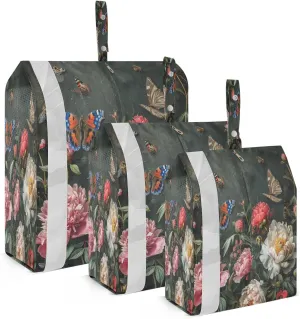 SPRIPORT Flower Butterfly 3 Set Compression Packing Cubes for Travel Lightweight Luggage Organizer Bags for Carry on Suitcase Luggage Cubes for Woman Man Clothes Vacation