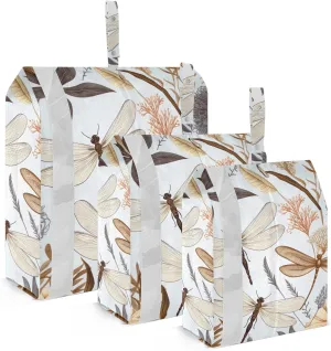 SPRIPORT Gragonfly Flowers 3 Set Compression Packing Cubes for Travel Lightweight Luggage Organizer Bags for Carry on Suitcase Travel Cubes for Woman Man Clothes Vacation