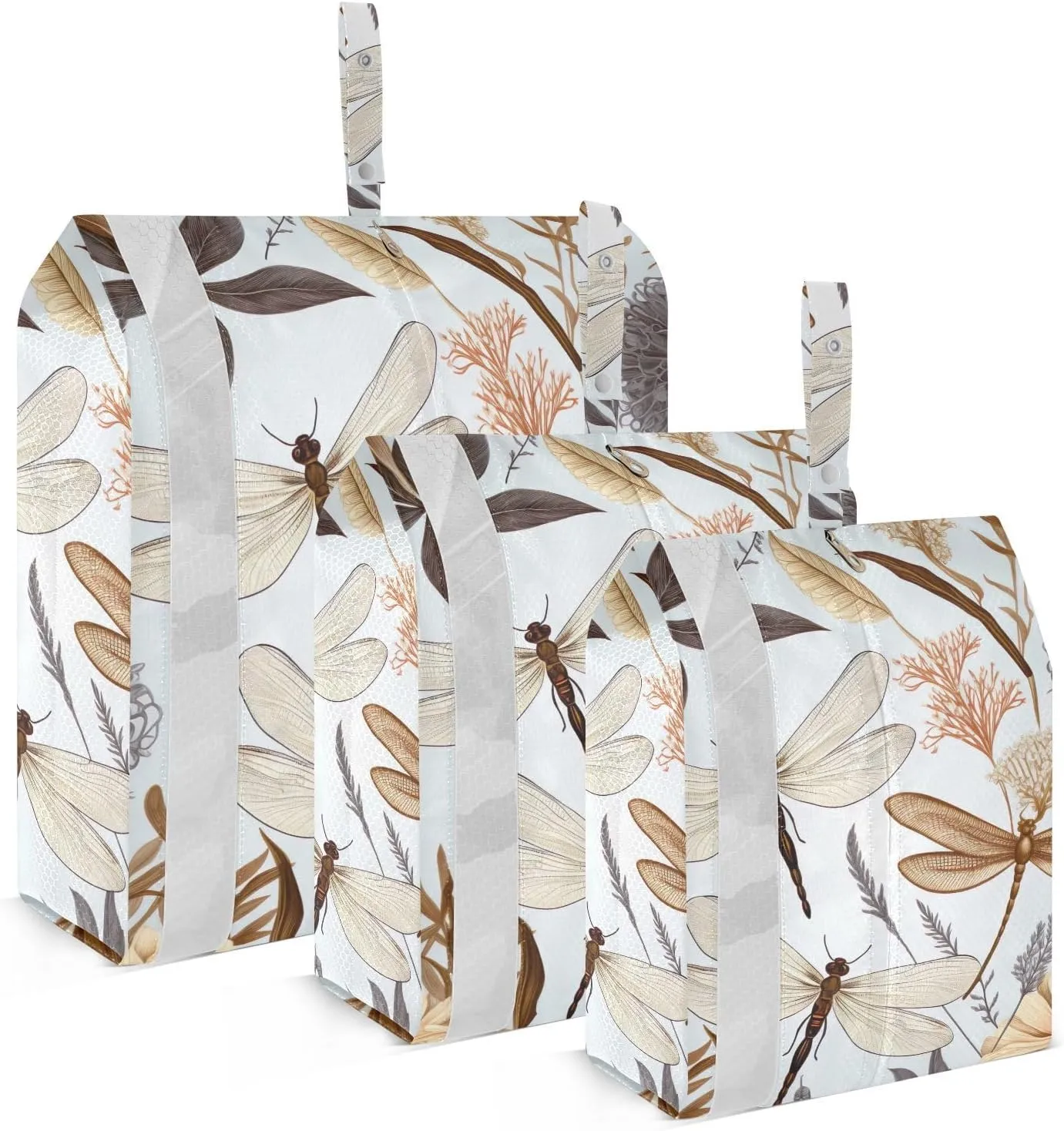 SPRIPORT Gragonfly Flowers 3 Set Compression Packing Cubes for Travel Lightweight Luggage Organizer Bags for Carry on Suitcase Travel Cubes for Woman Man Clothes Vacation