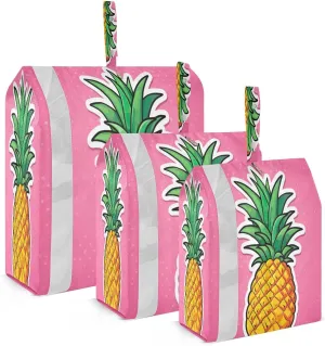 SPRIPORT Pink Dot Pineapple 3 Set Compression Packing Cubes for Travel Lightweight Luggage Organizer Bags for Carry on Suitcase Travel Cubes for Woman Man Vacation Clothes