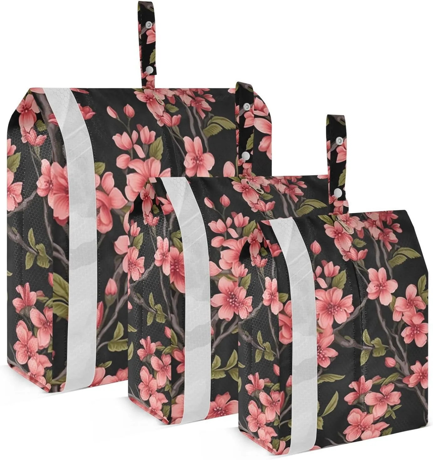 SPRIPORT Red Flowers Floral 3 Set Compression Packing Cubes for Travel Lightweight Luggage Organizer Bags for Carry on Suitcase Travel Cubes for Vacation Man Woman Clothes
