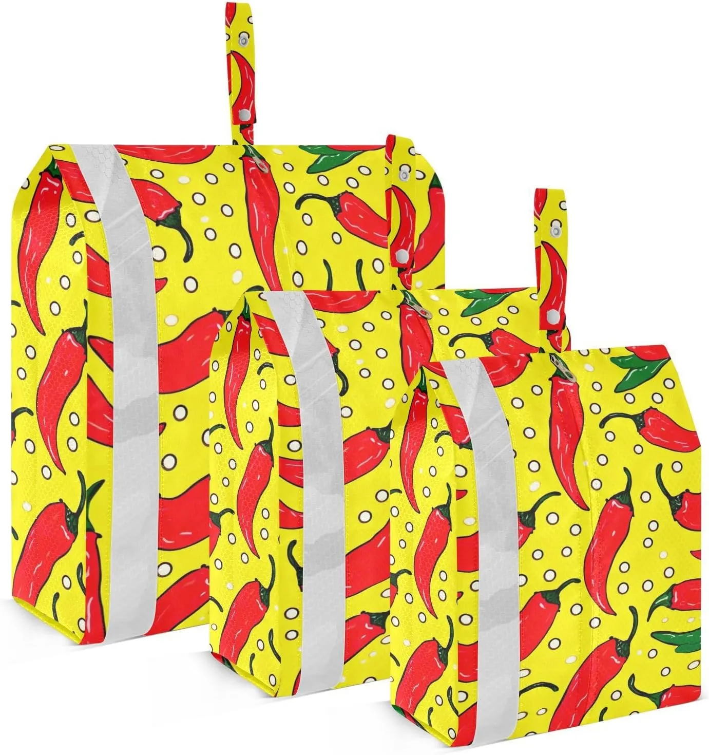 SPRIPORT Red Peppers Yellow 3 Set Compression Packing Cubes for Travel Lightweight Luggage Organizer Bags for Carry on Suitcase Luggage Cubes for Woman Man Vacation Clothes