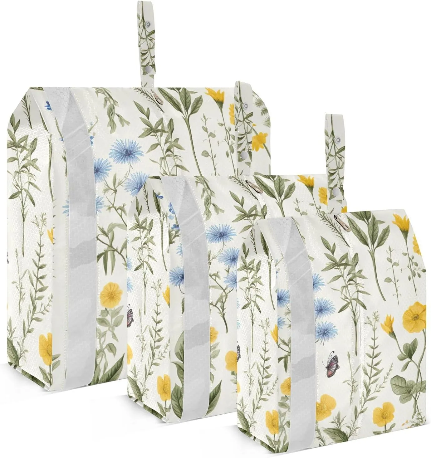 SPRIPORT Spring Wildflower Leaves Flowers 3 Set Compression Packing Cubes for Travel Lightweight Luggage Organizer Bags for Carry on Suitcase Travel Essentials for Woman Man Vacation Clothes