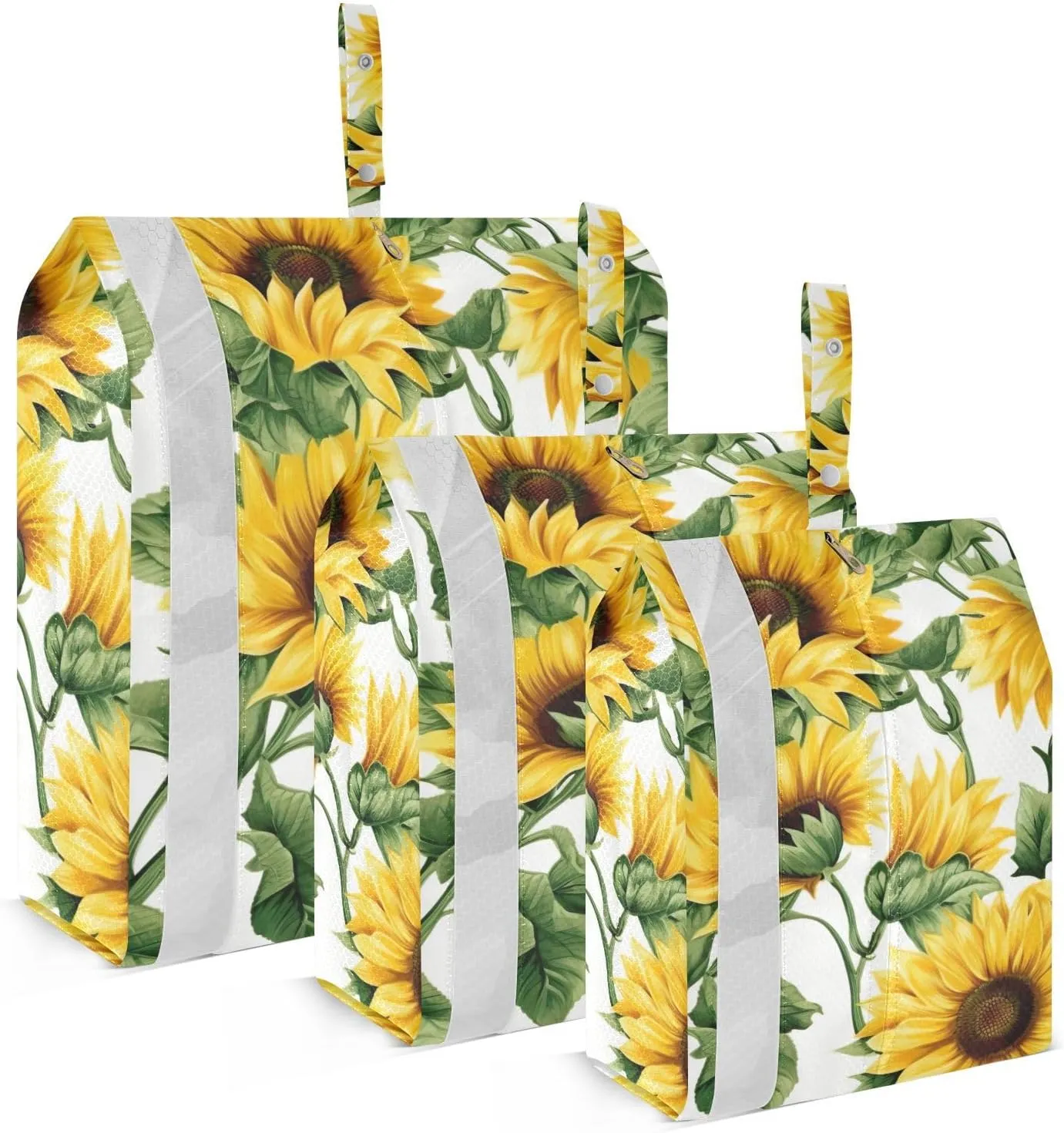 SPRIPORT Sunflowers Yellow 3 Set Compression Packing Cubes for Travel Lightweight Luggage Organizer Bags for Carry on Suitcase Luggage Cubes for Man Woman Clothes Vacation