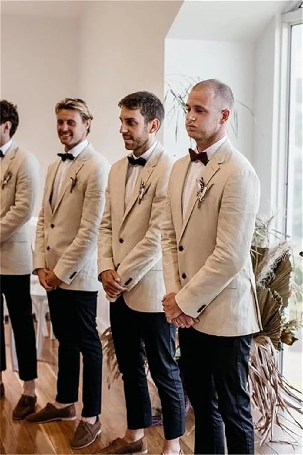 Summer Causal Linen Blazer for Men Slim Fit Blazer Jacket Men's Prom Party Jacket 2 Button Solid Suit Jacket for Men Wedding