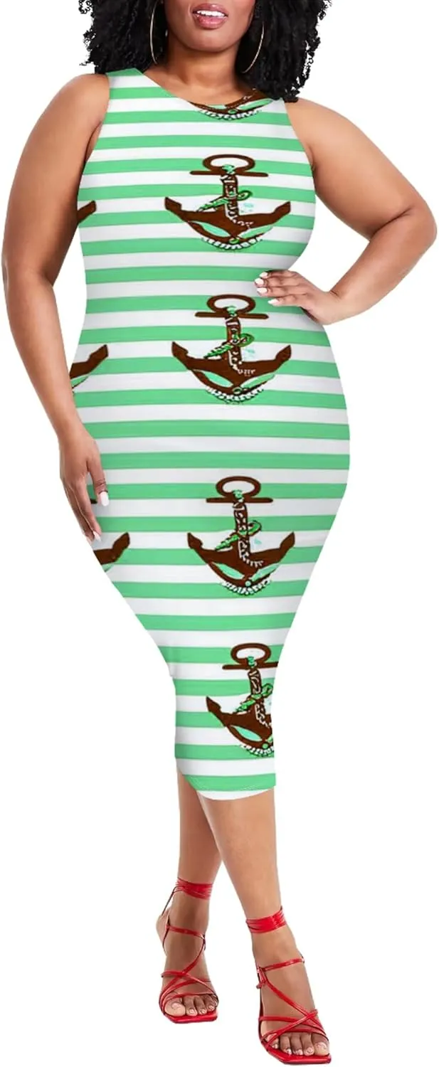 Summer Women's Sleeveless Tank Ruched Plus Size Bodycon Mini Sundress Midi Casual Dresses 2024