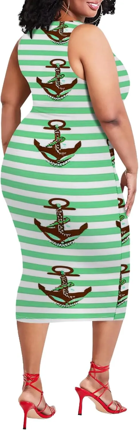 Summer Women's Sleeveless Tank Ruched Plus Size Bodycon Mini Sundress Midi Casual Dresses 2024