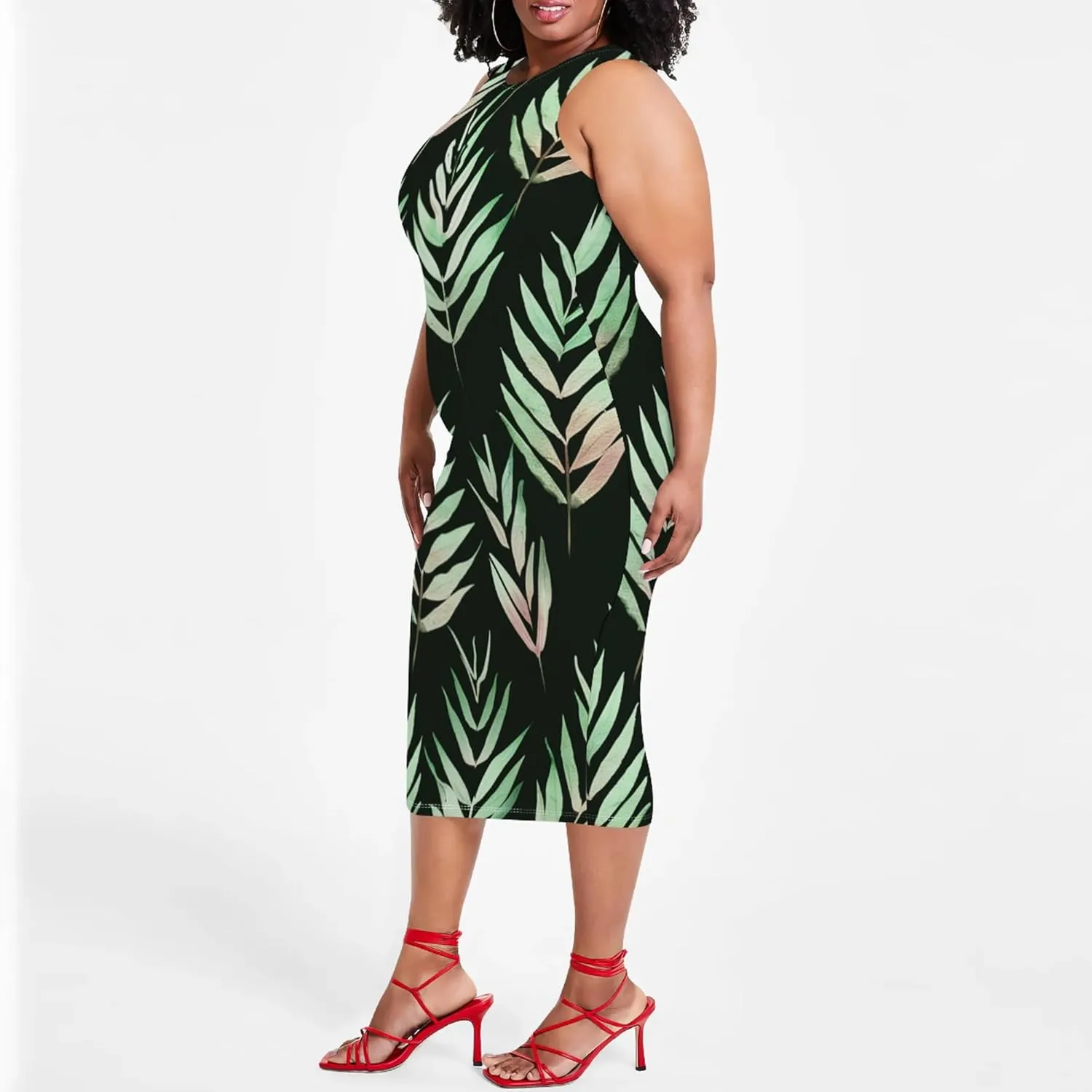 Summer Women's Sleeveless Tank Ruched Plus Size Bodycon Mini Sundress Midi Casual Dresses 2024