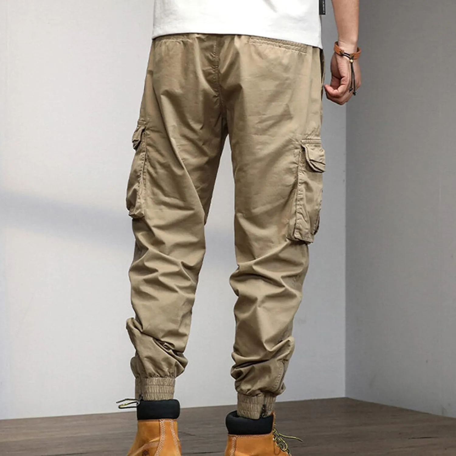 Sweatpant for Men with Pockets Loose Sweatpant 2023 Outdoor Autumn Men's Cargo Casual Pants Plain Color Joggers Men's