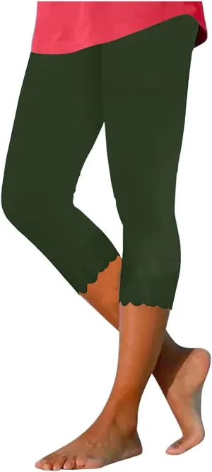TARIENDY Capri Leggings for Women 2025 Trendy High Waist Workout Pants Tummy Control Loose Comfy Yoga Sweatpants Trouser