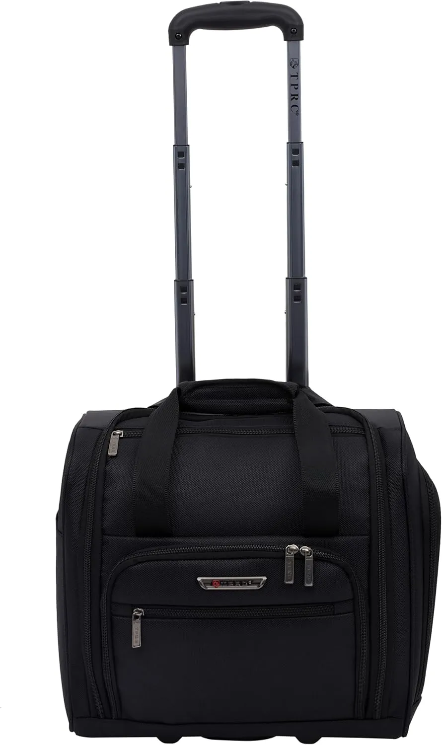 TPRC Smart Under Seat Carry-On Luggage with USB Charging Port, Black, Underseater 15-Inch