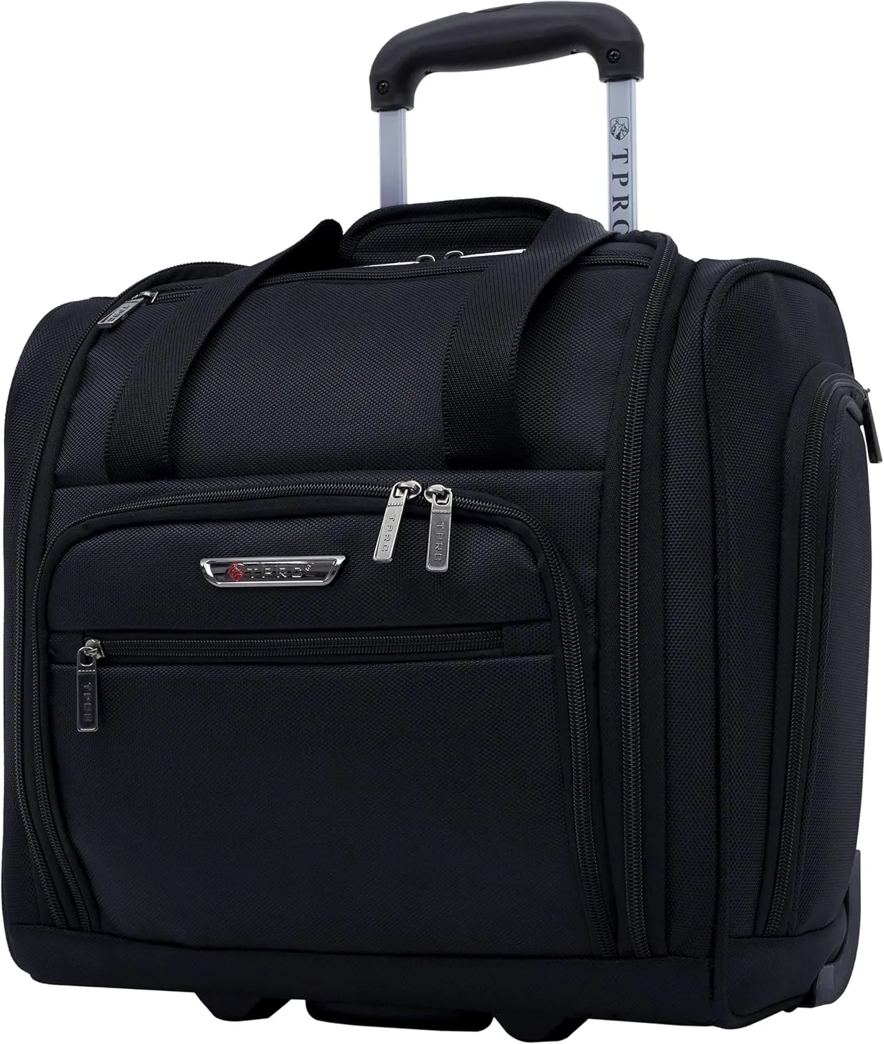 TPRC Smart Under Seat Carry-On Luggage with USB Charging Port, Black, Underseater 15-Inch