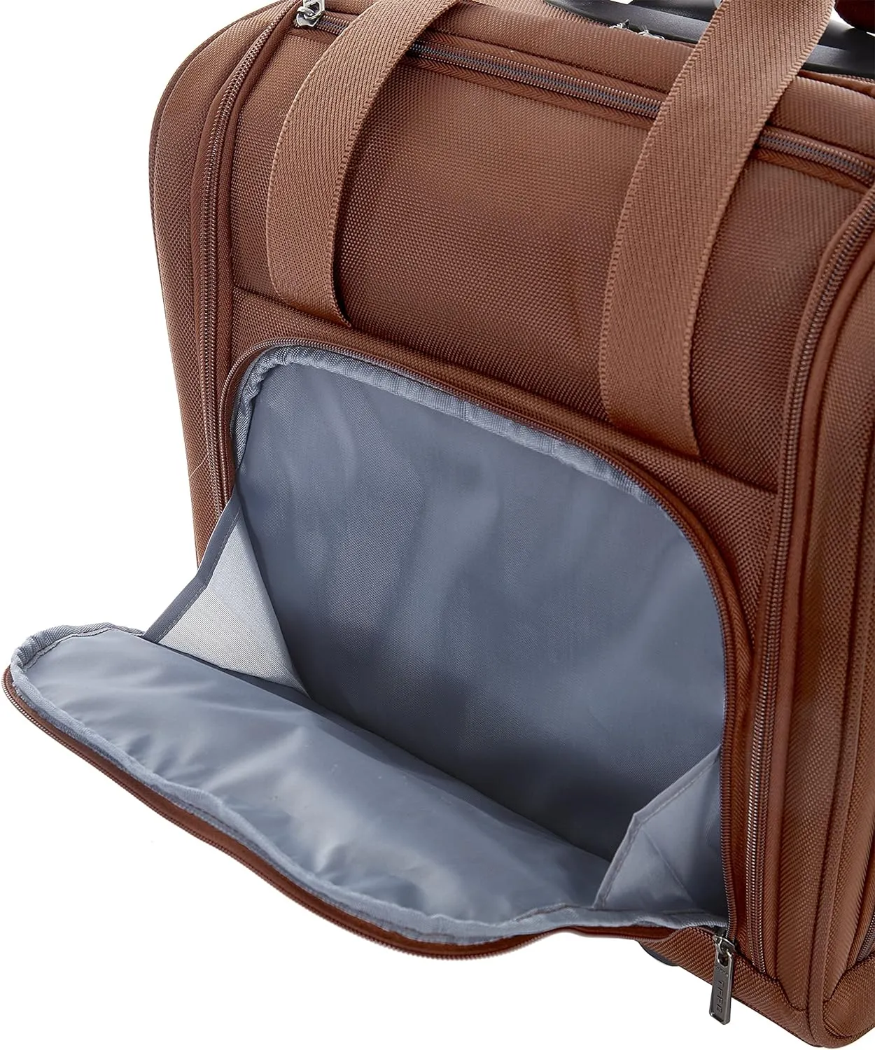 TPRC Smart Under Seat Carry-On Luggage with USB Charging Port, Brown, Underseater 15-Inch