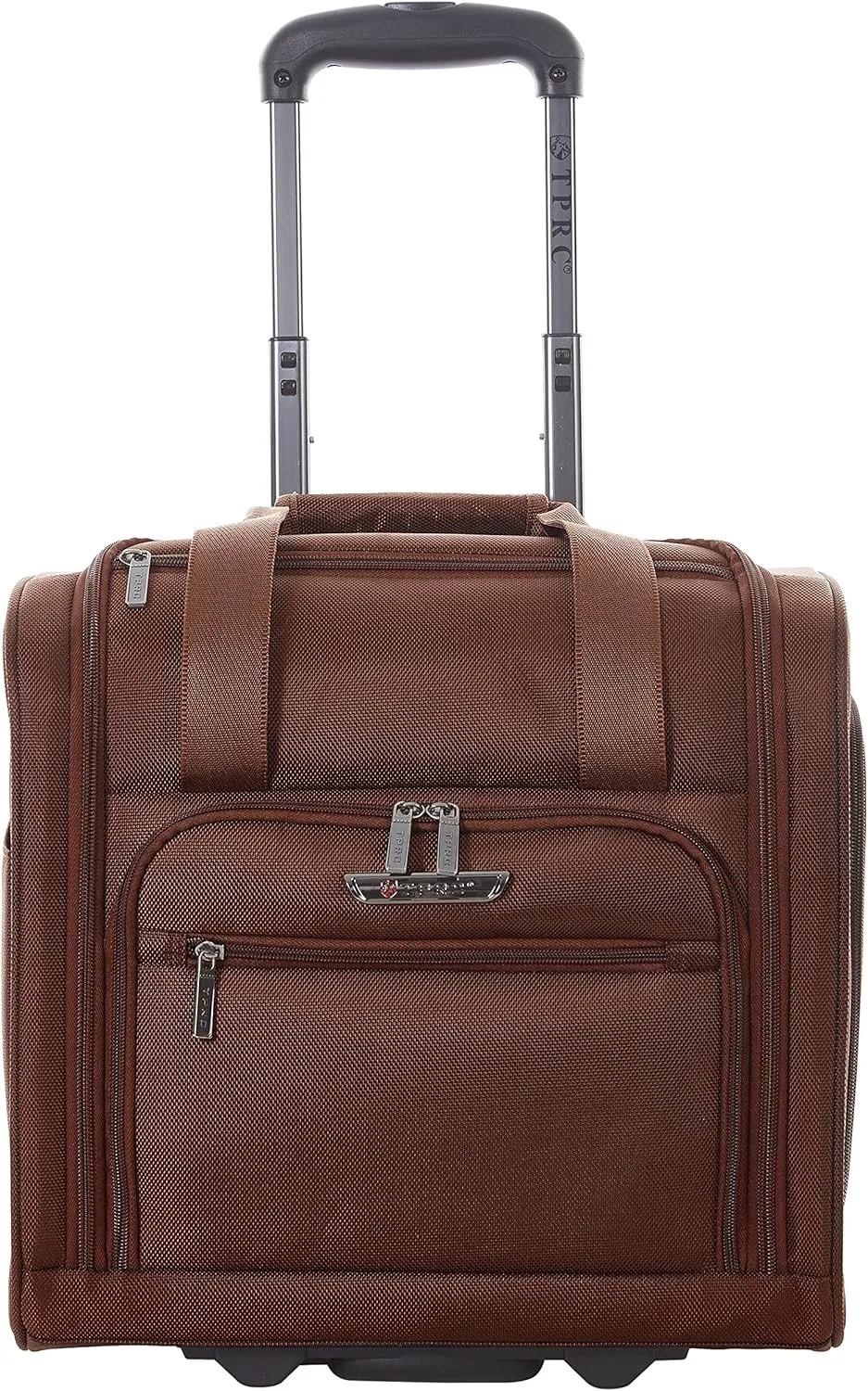 TPRC Smart Under Seat Carry-On Luggage with USB Charging Port, Brown, Underseater 15-Inch