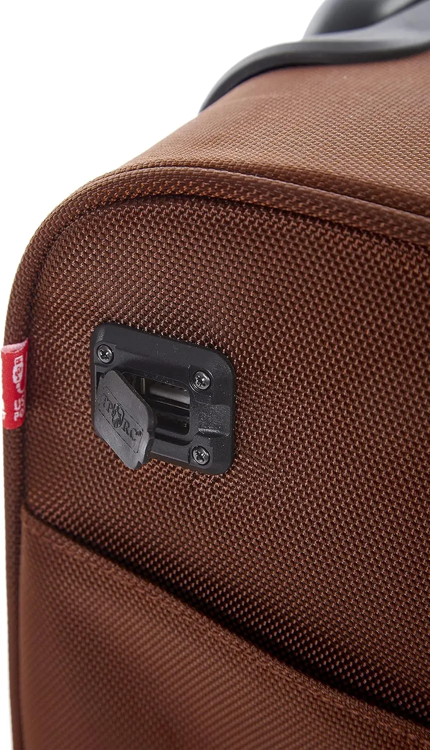 TPRC Smart Under Seat Carry-On Luggage with USB Charging Port, Brown, Underseater 15-Inch