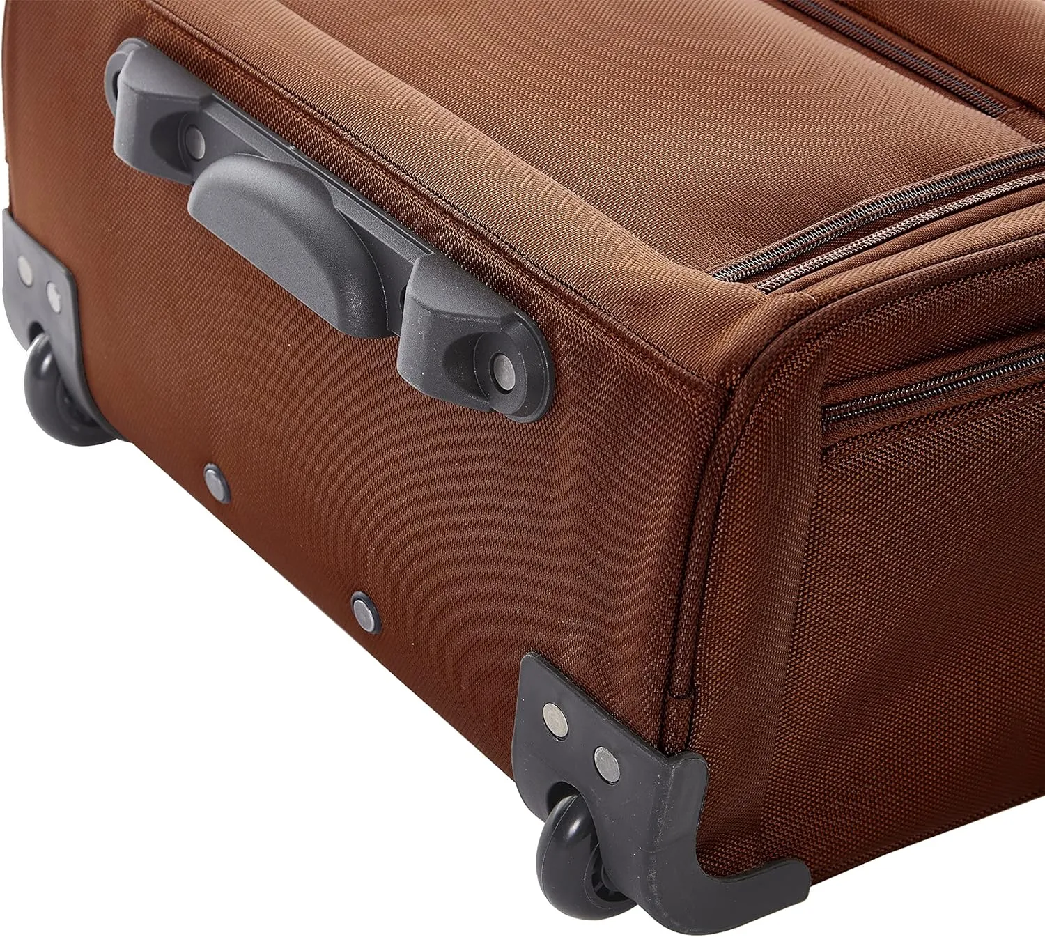 TPRC Smart Under Seat Carry-On Luggage with USB Charging Port, Brown, Underseater 15-Inch