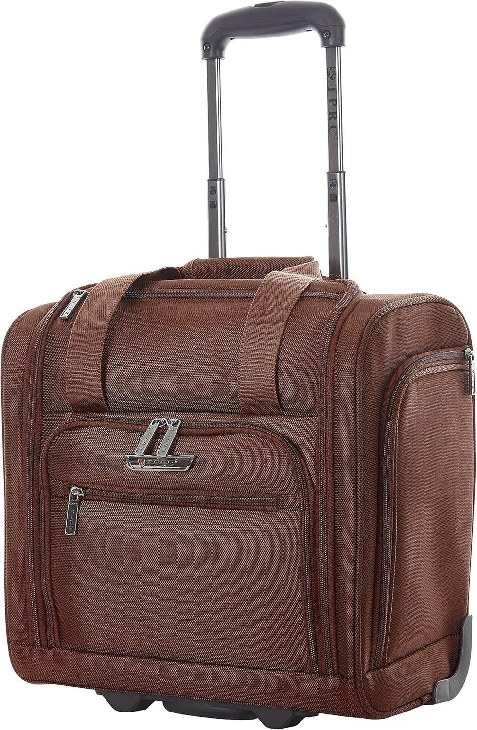 TPRC Smart Under Seat Carry-On Luggage with USB Charging Port, Brown, Underseater 15-Inch