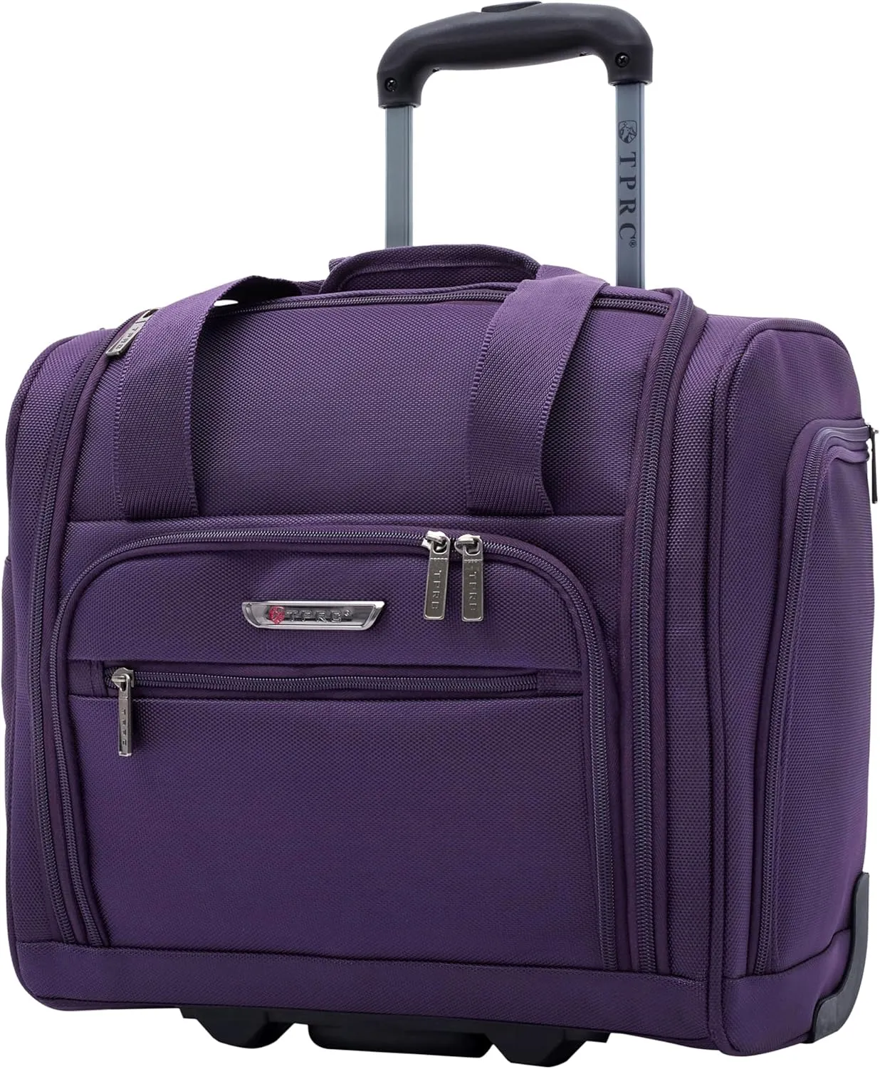 TPRC Smart Under Seat Carry-On Luggage with USB Charging Port, Purple, Underseater 15-Inch
