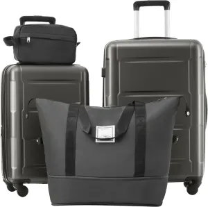 Travel Smart with 2 Piece Luggage Set, Expandable Spinner Wheels for Lightweight Convenience, Dark Gray
