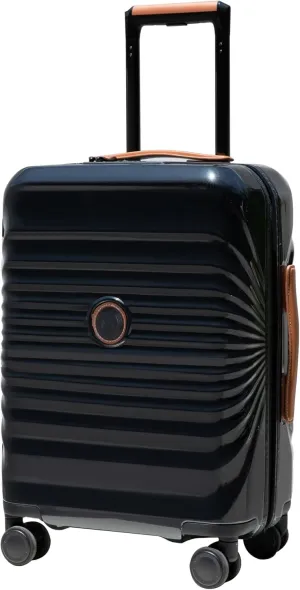 Travel Smart with Lightweight 24" Luggage, USB Port, Wheel Lock & Spinner Wheels, Durable Artificial Leather, Black