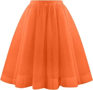 Tulle Skirts for Women Pleated Layered Tutu Skirt Ladies Midi Length High Waist Mesh Flowy A-Line Party Tutu Skirts