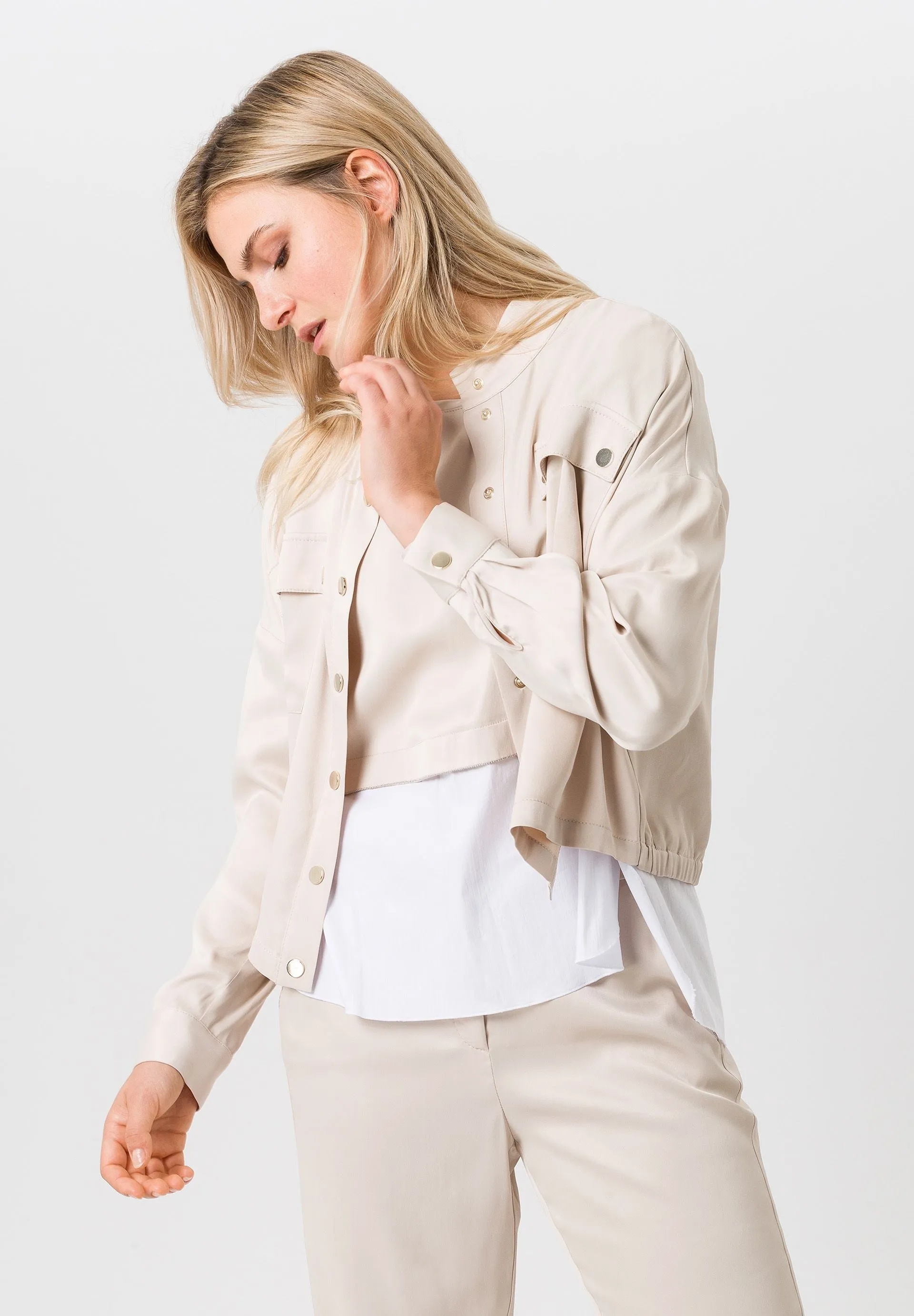 Tuzzi Gold Like Jacket With Elastic Hemline