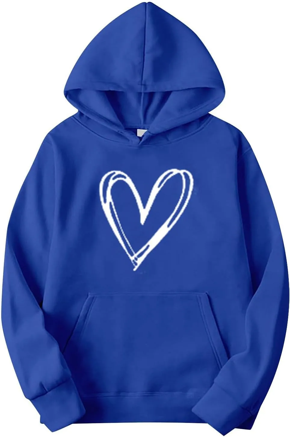 Two Piece Outfits for Women Oversized Heart Printed Pullover Hoodie Casual Sweatpants Tracksuits Lounge Sets