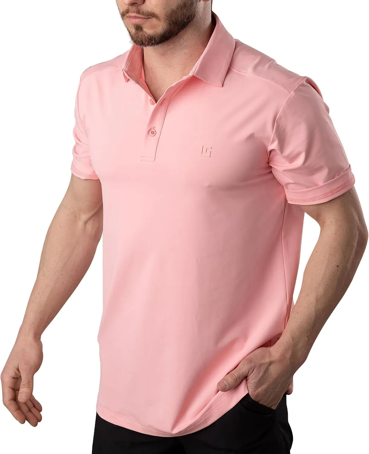 Uther Mens Golf Polo Moisture Wicking Quick-Dry Short Sleeve Shirt with Fashionable Designs for Men