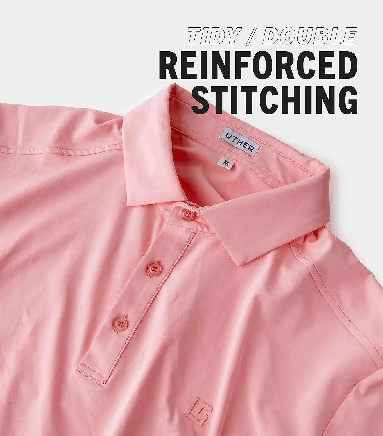 Uther Mens Golf Polo Moisture Wicking Quick-Dry Short Sleeve Shirt with Fashionable Designs for Men