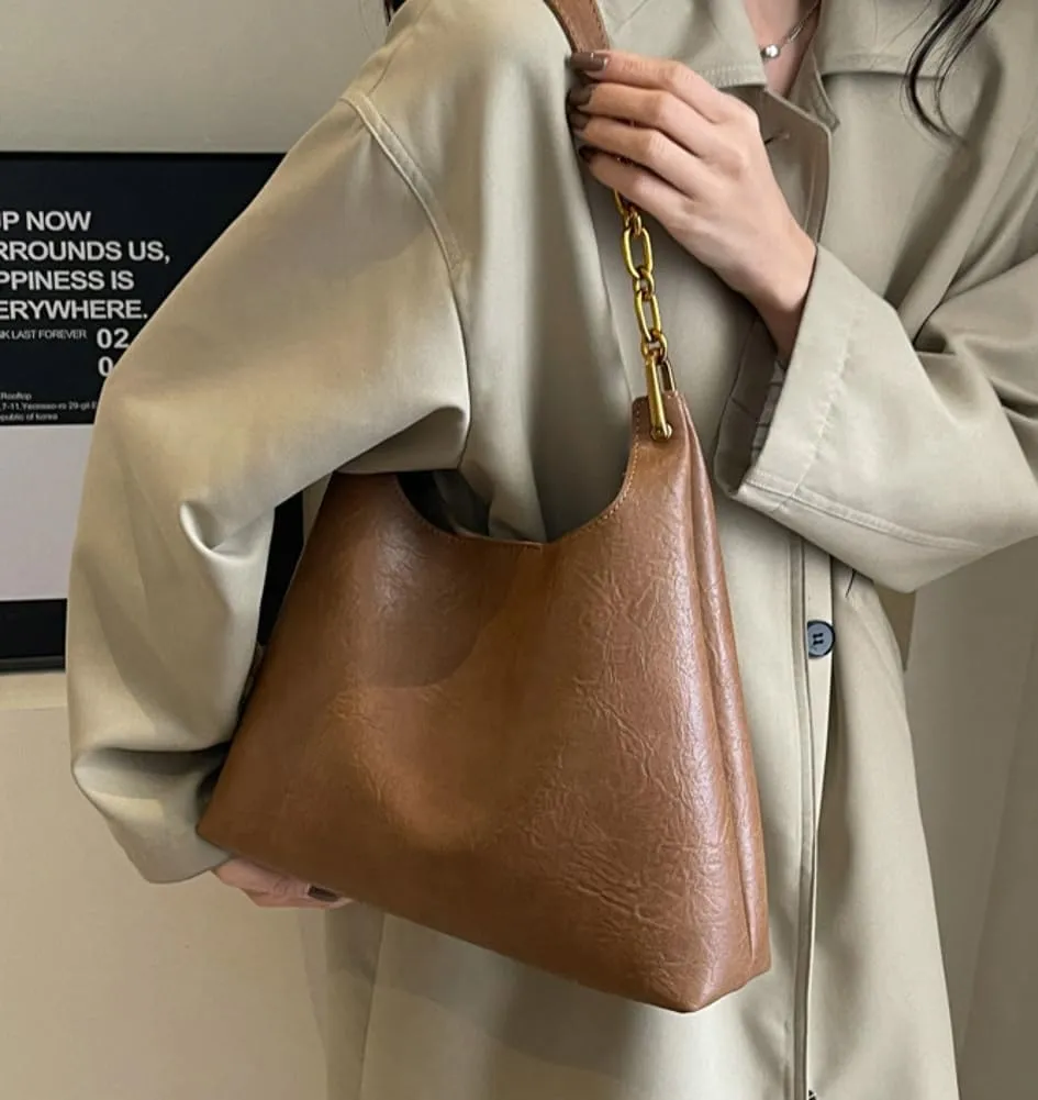 Vegan Leather Hobo Bags for Women Shoulder Bag Slouchy Tote Bag Modern Top Handle Handbag Purse