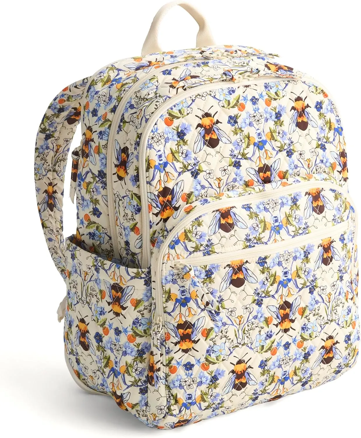 Vera Bradley Premium Cotton Large Bancroft Backpack, Bee Garden