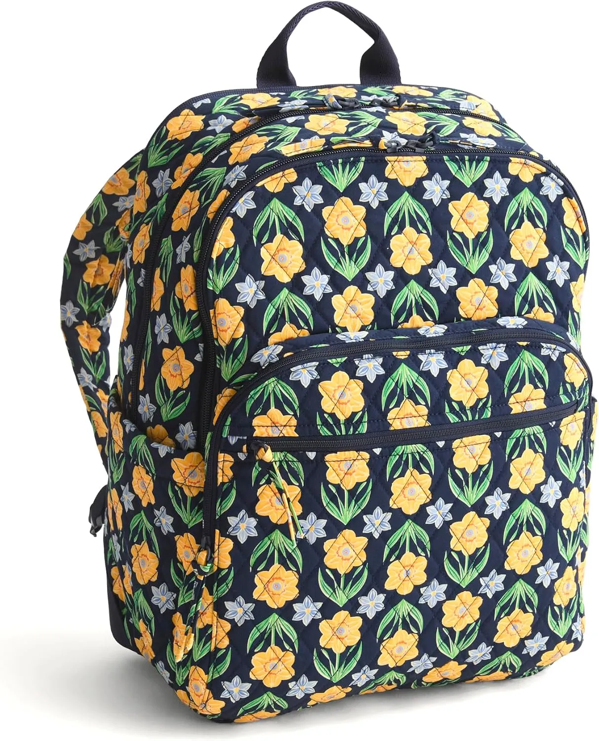 Vera Bradley Premium Cotton Large Bancroft Backpack, Daffodils