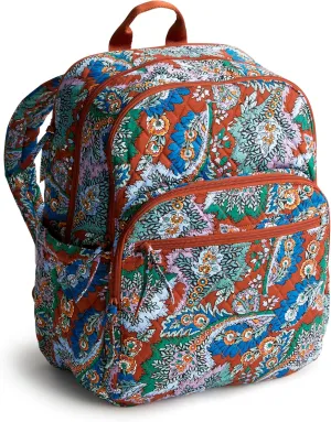 Vera Bradley Premium Cotton Large Bancroft Backpack, Flowers   Feathers