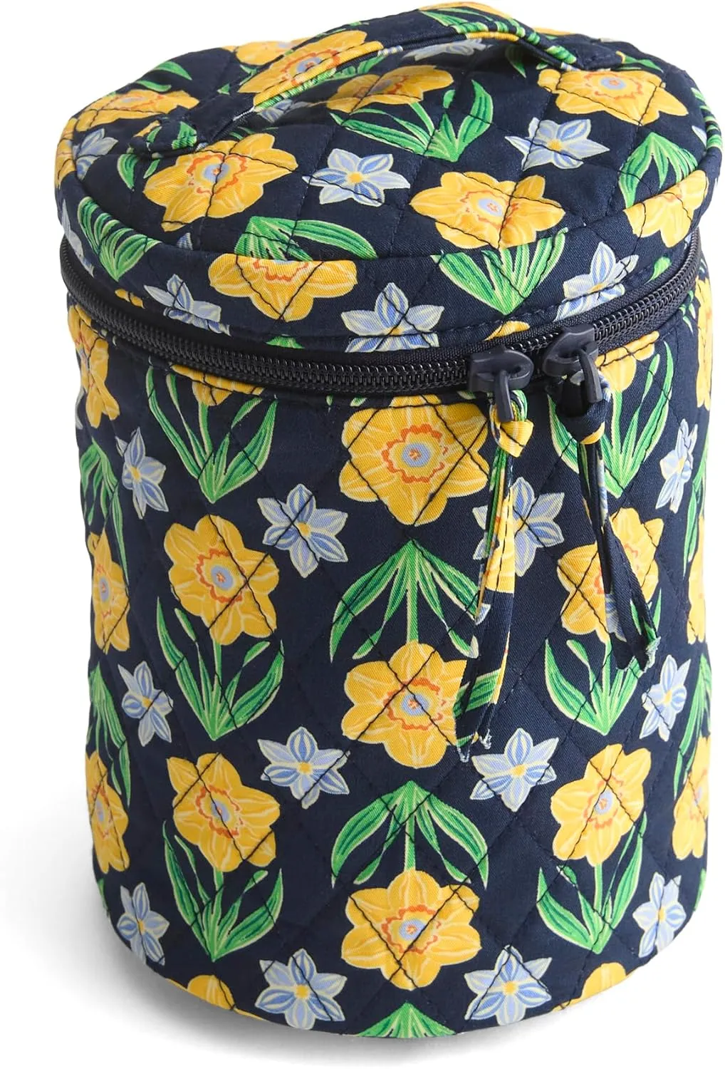 Vera Bradley Premium Cotton Upright Cosmetic Makeup Bag Organizer, Daffodils
