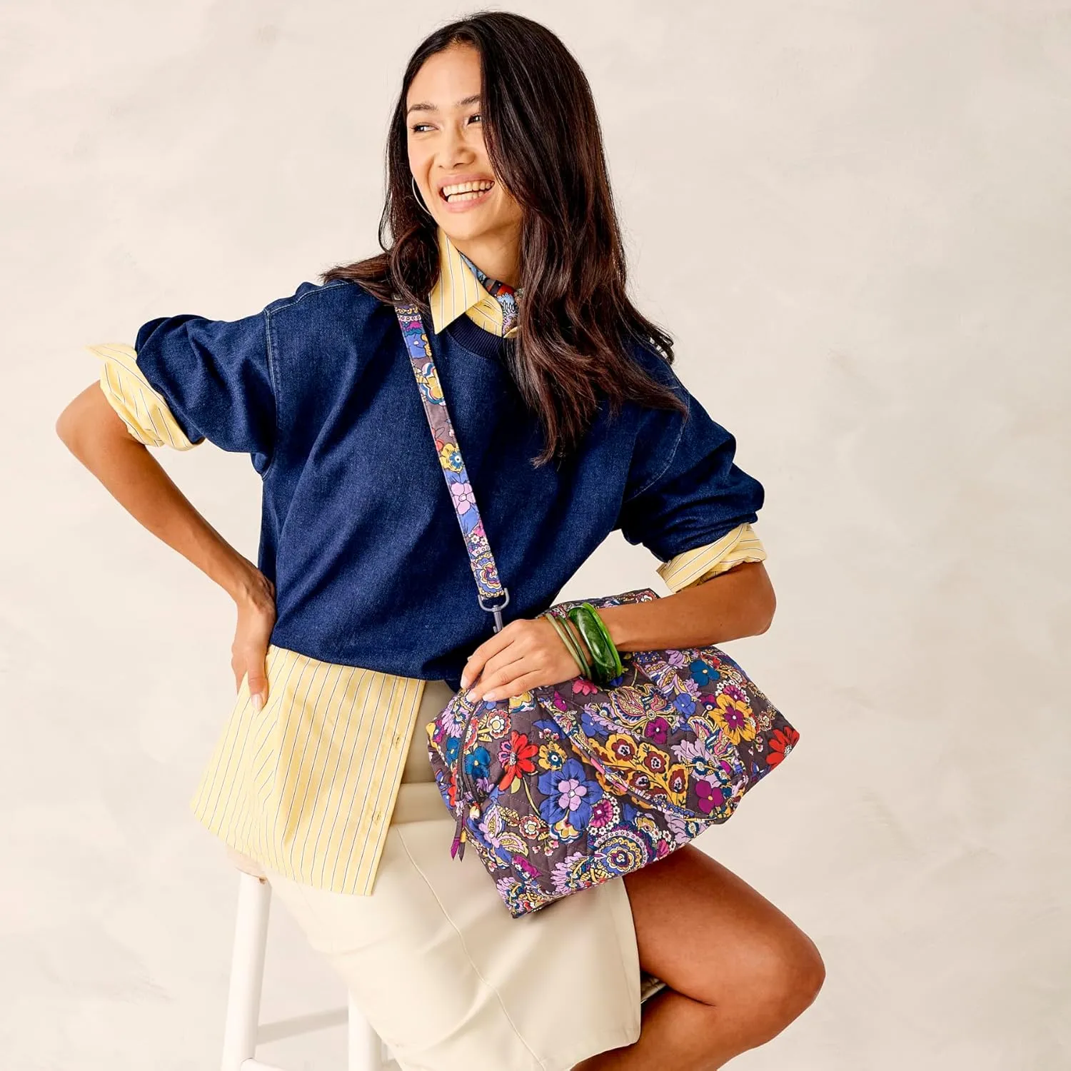 Vera Bradley Premium Cotton Woodhill Shoulder Bag