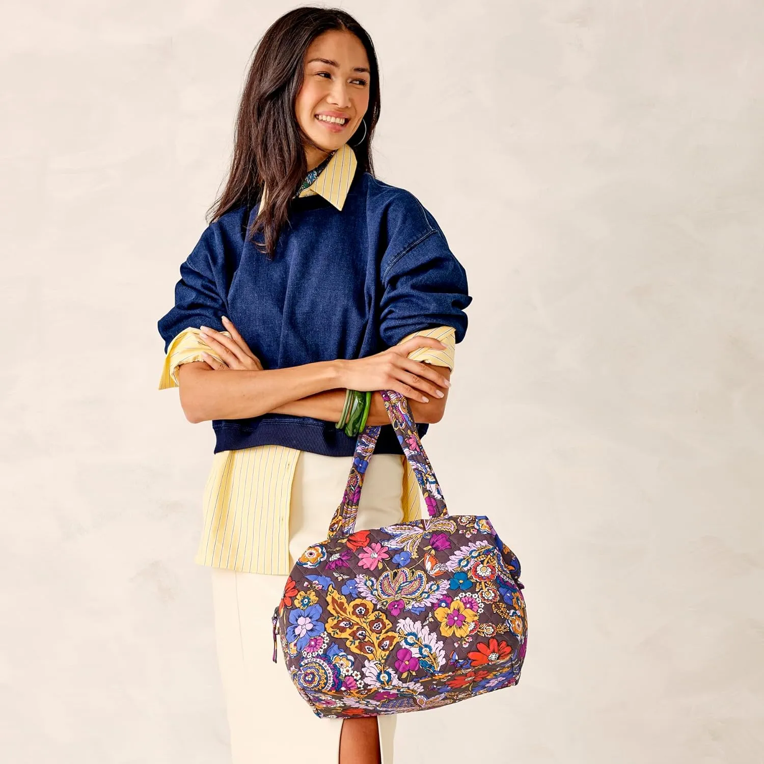 Vera Bradley Premium Cotton Woodhill Shoulder Bag