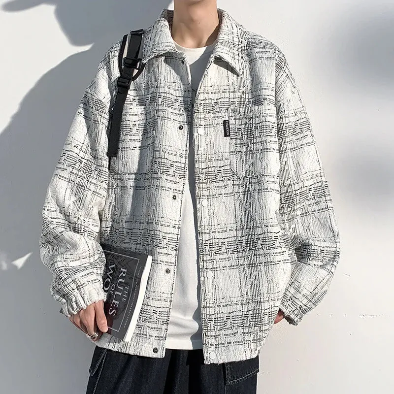 Wiaofellas  -  Men's Clothing Men's Korean Style Clothes Harajuku Outerwear Loose Fitting Spring Jackets Popular Coats Models Original
