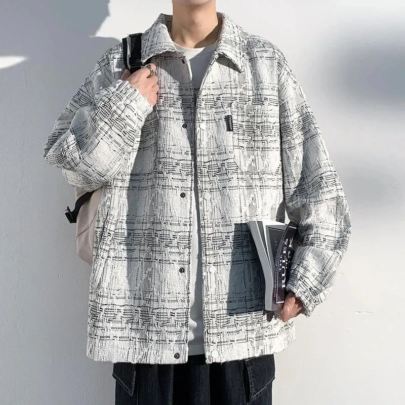 Wiaofellas  -  Men's Clothing Men's Korean Style Clothes Harajuku Outerwear Loose Fitting Spring Jackets Popular Coats Models Original