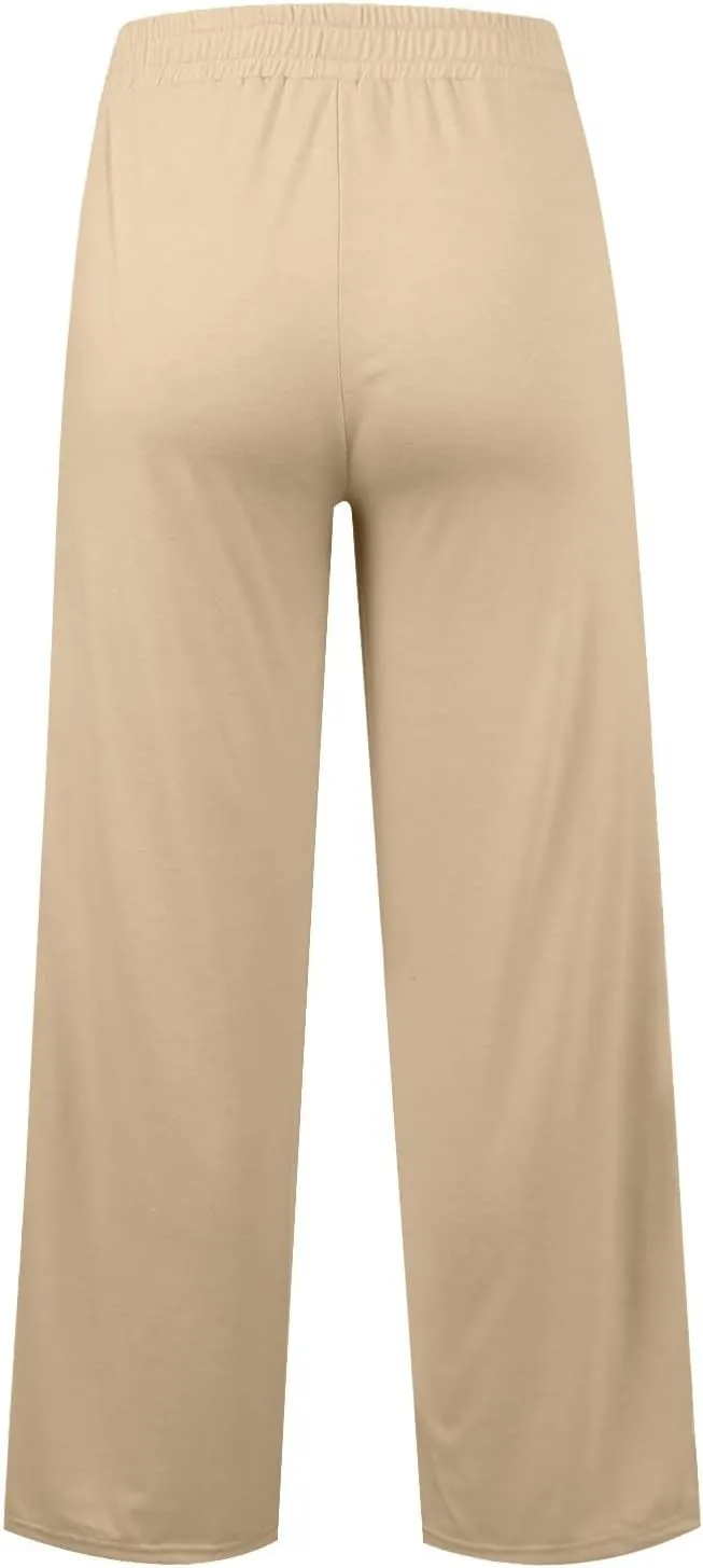 Wide Leg Pants for Women, High Waisted Straight Leg Pants Wide Cotton