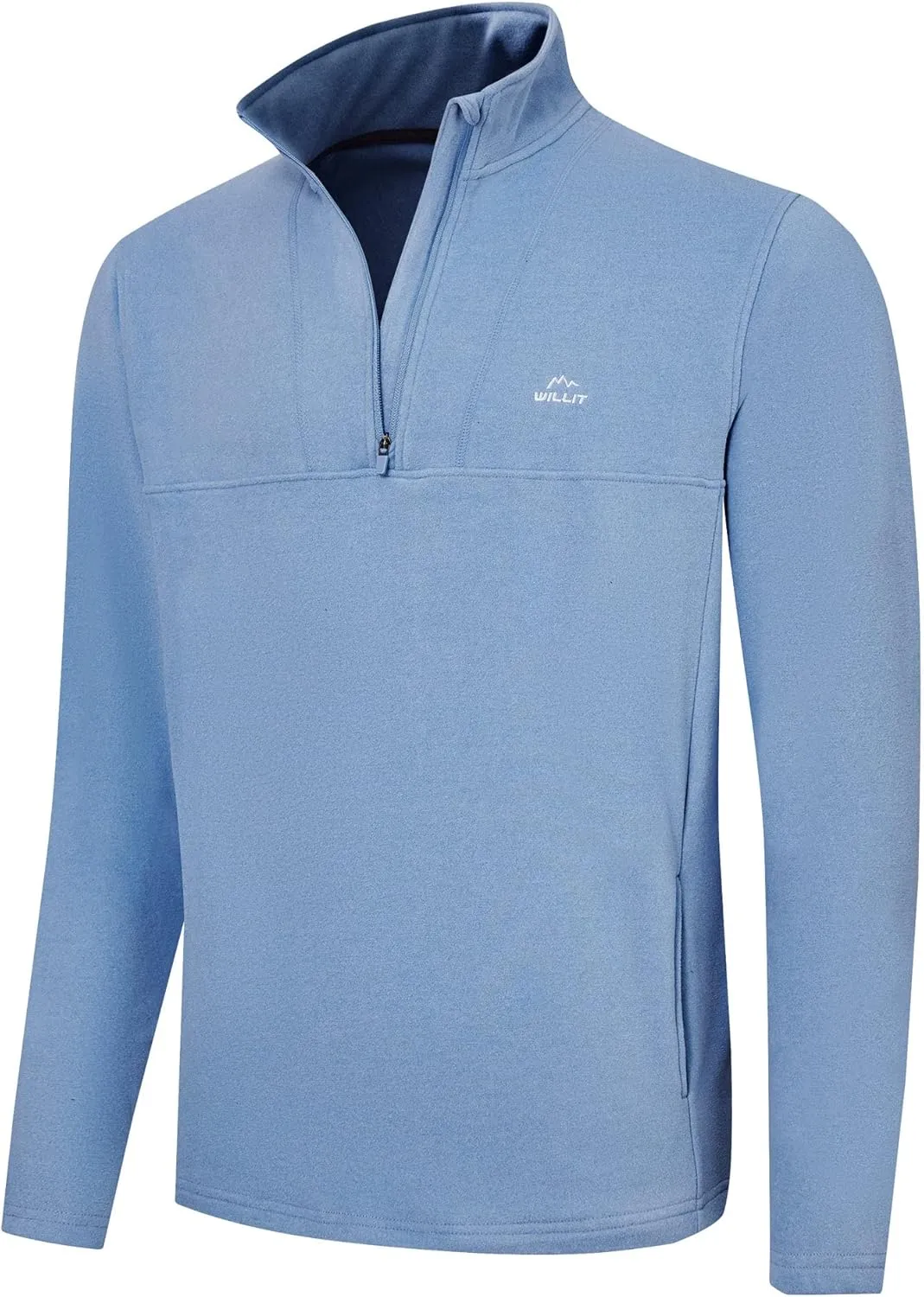 Willit Men's Winter Shirts Fleece Pullover with Pocket Quarter Zip Cold Weather Golf Hiking Casual Warm Shirts Long Sleeve