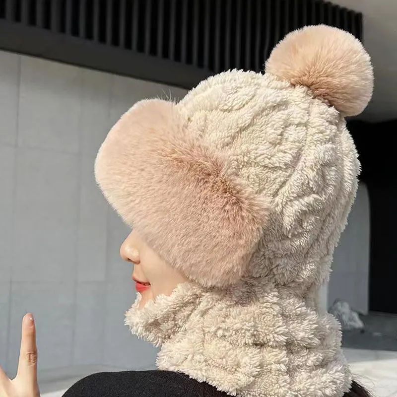 Winter-SpecialsWomen's Winter Warm Windproof Plush Scarf Hat