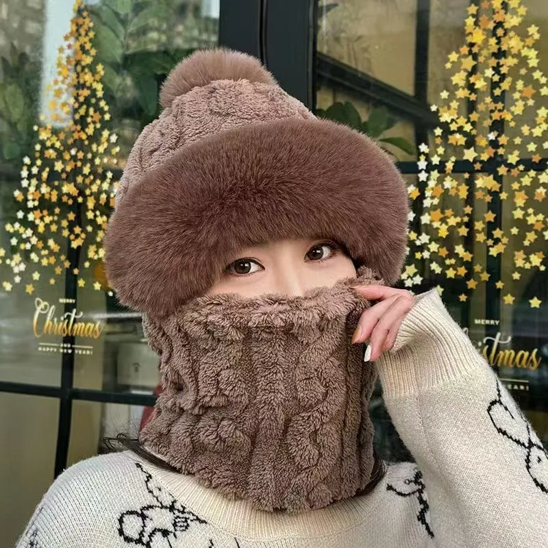 Winter-SpecialsWomen's Winter Warm Windproof Plush Scarf Hat