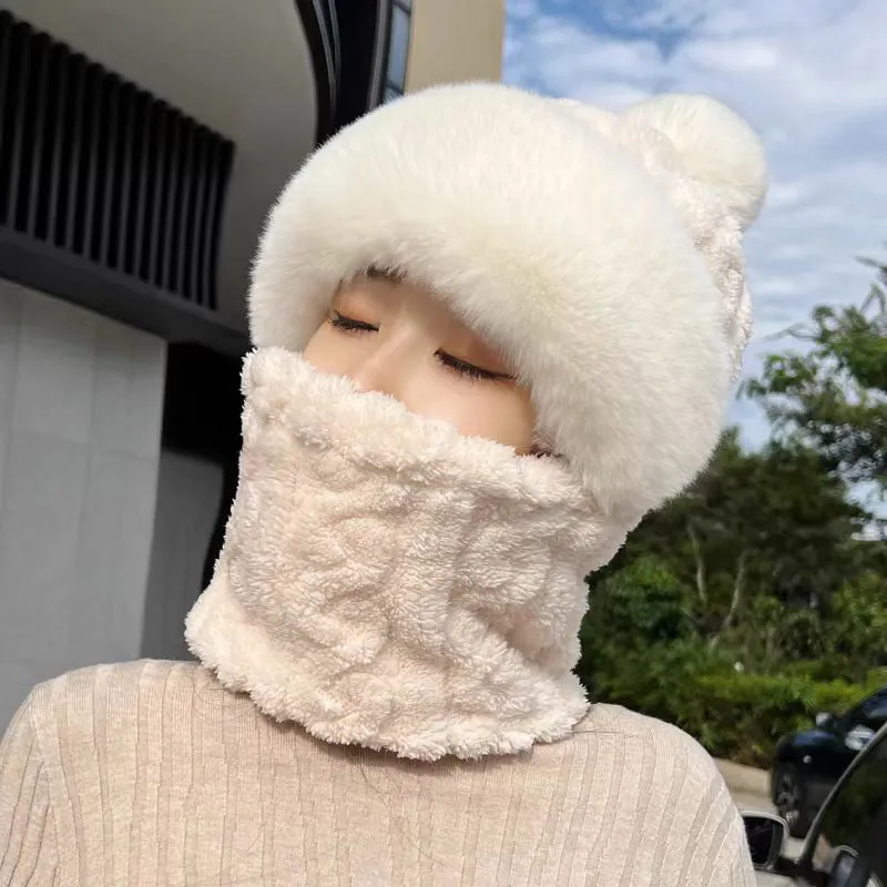 Winter-SpecialsWomen's Winter Warm Windproof Plush Scarf Hat