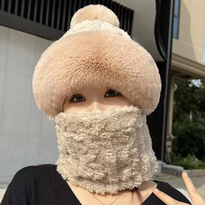 Winter-SpecialsWomen's Winter Warm Windproof Plush Scarf Hat