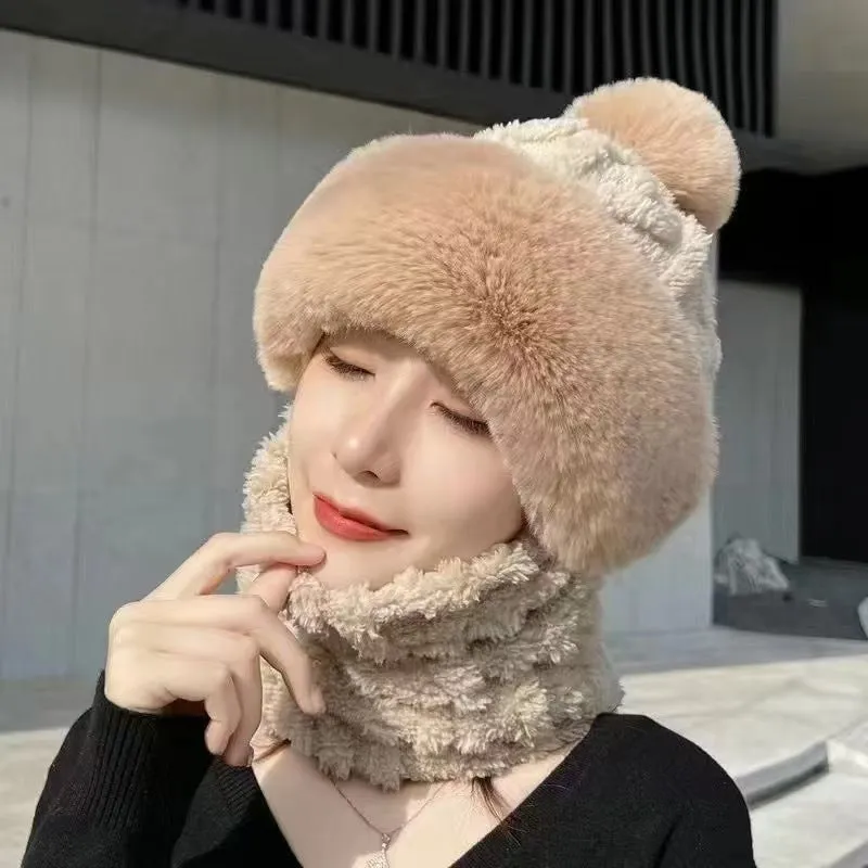 Winter-SpecialsWomen's Winter Warm Windproof Plush Scarf Hat